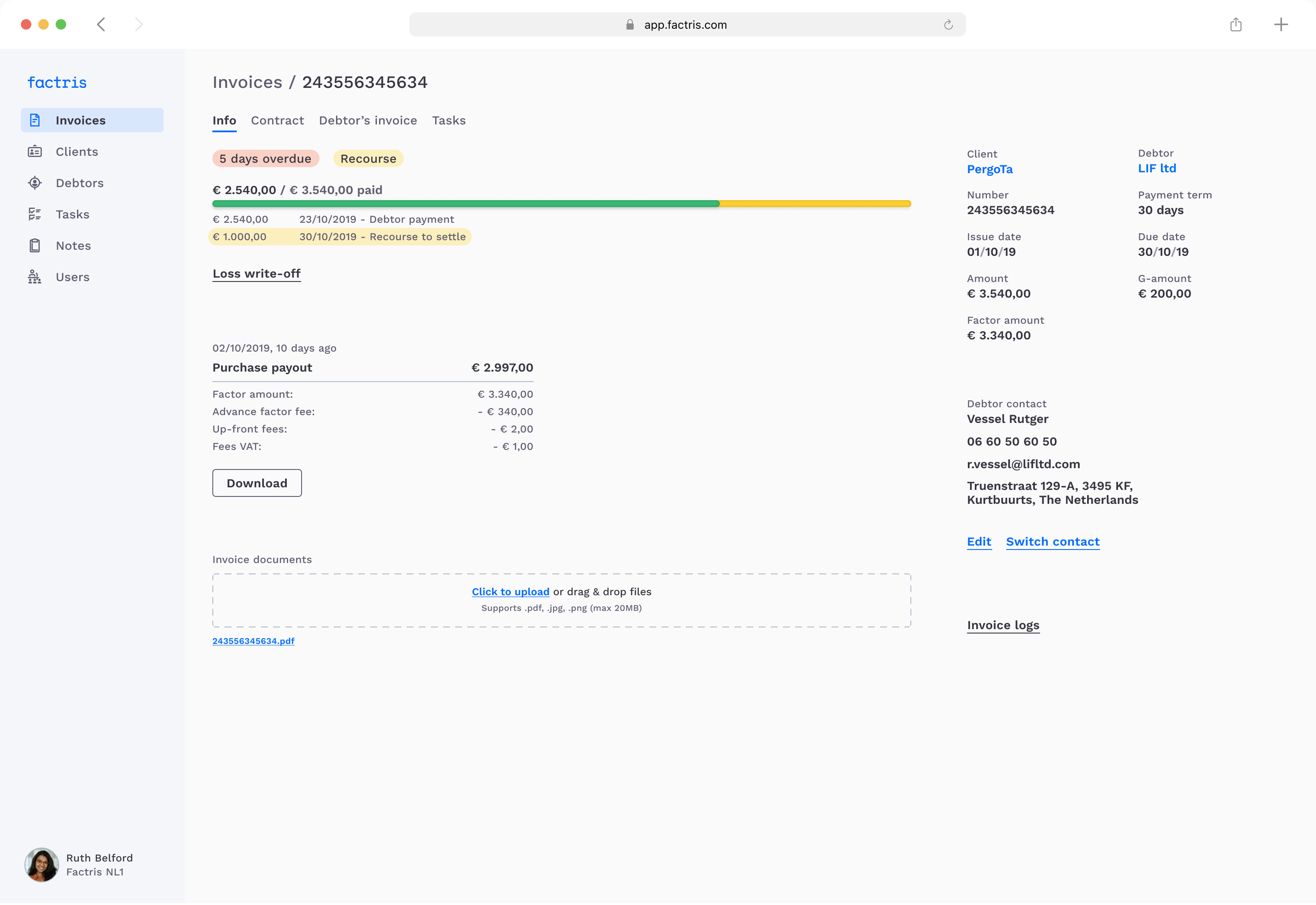 Invoices Overview Screenshot